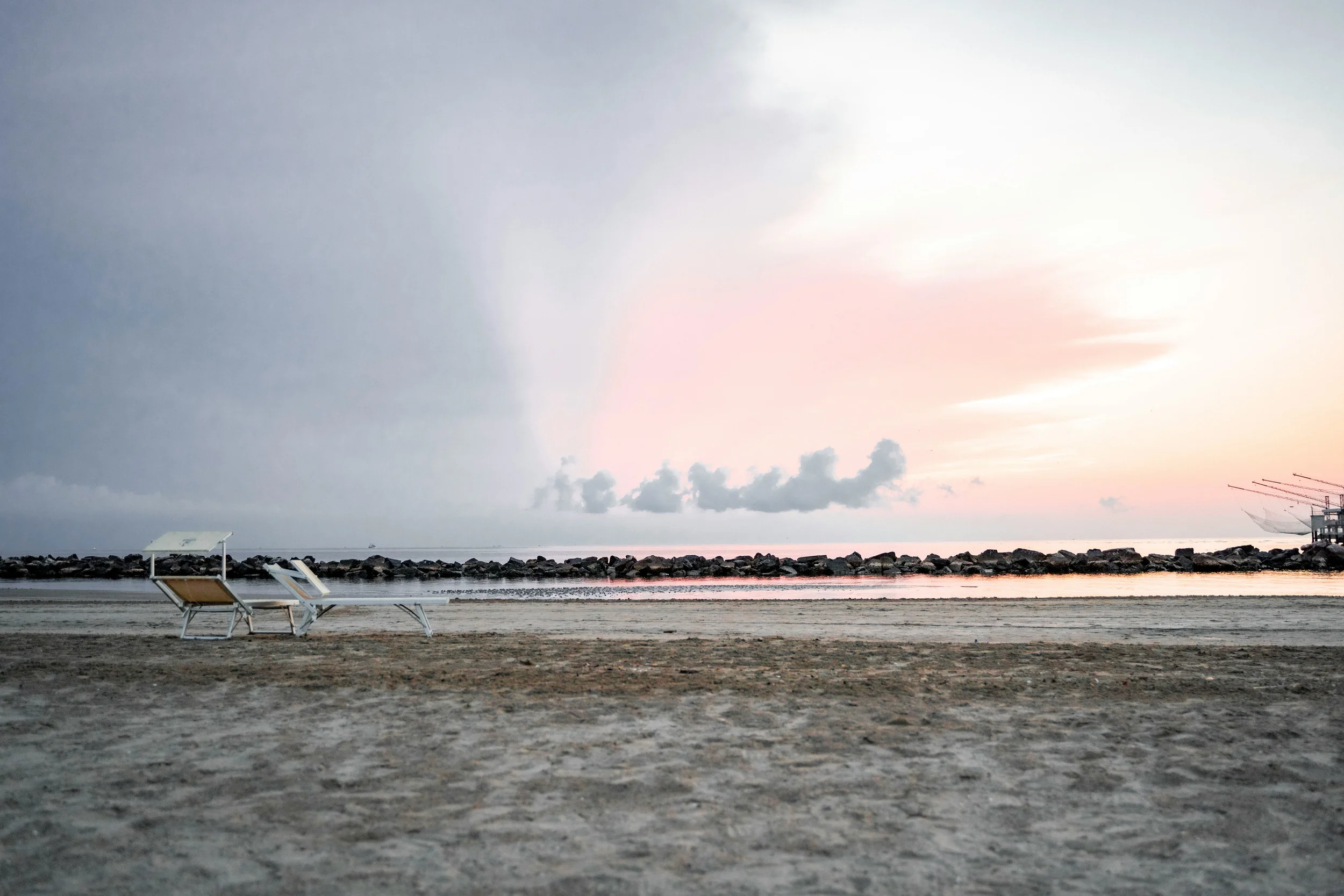Wide sandy beach at Lido di Spina on the northern Emilia-Romagna coast