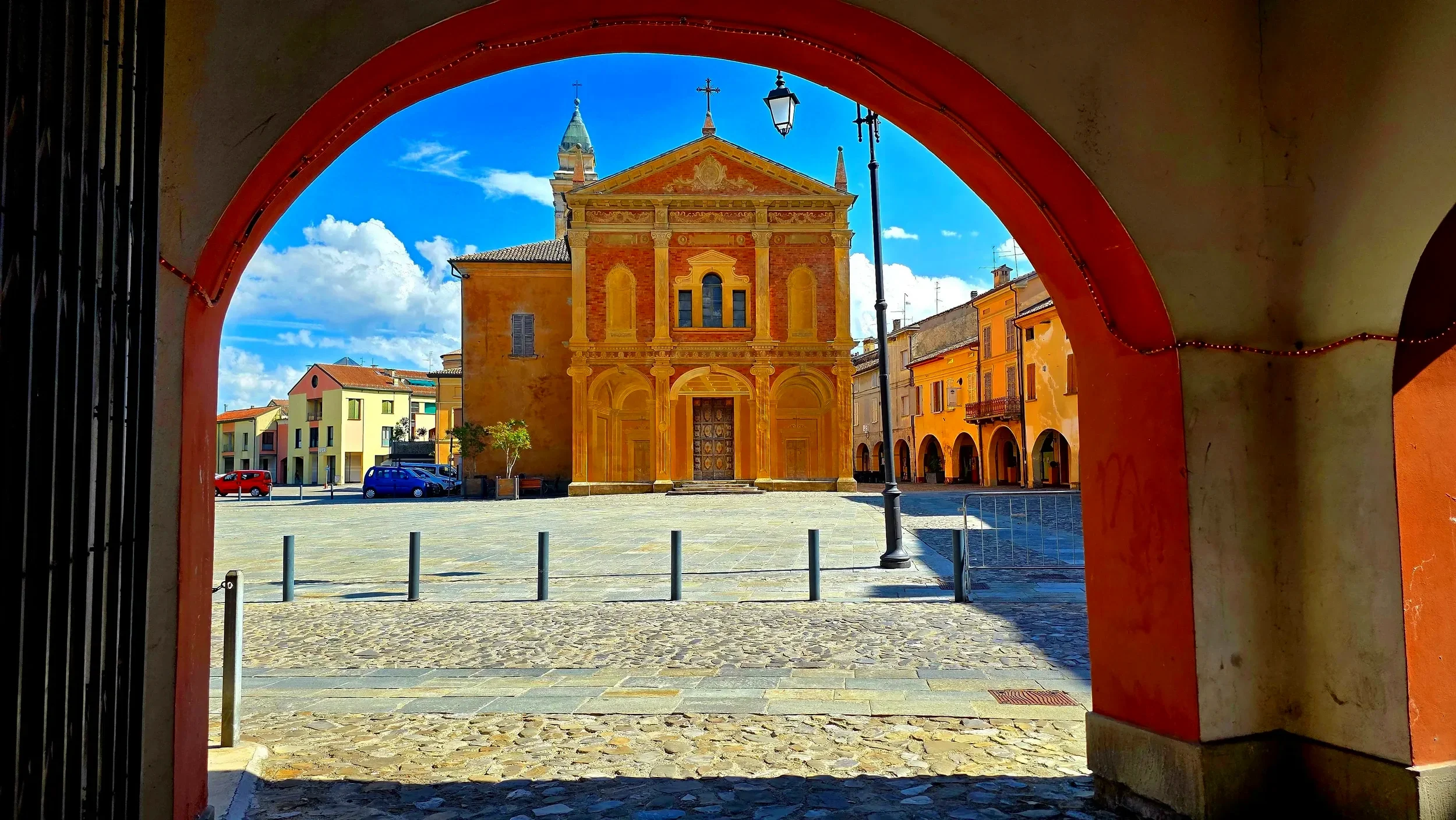 Historic town of Sulmona surrounded by mountains in Abruzzo, Italy