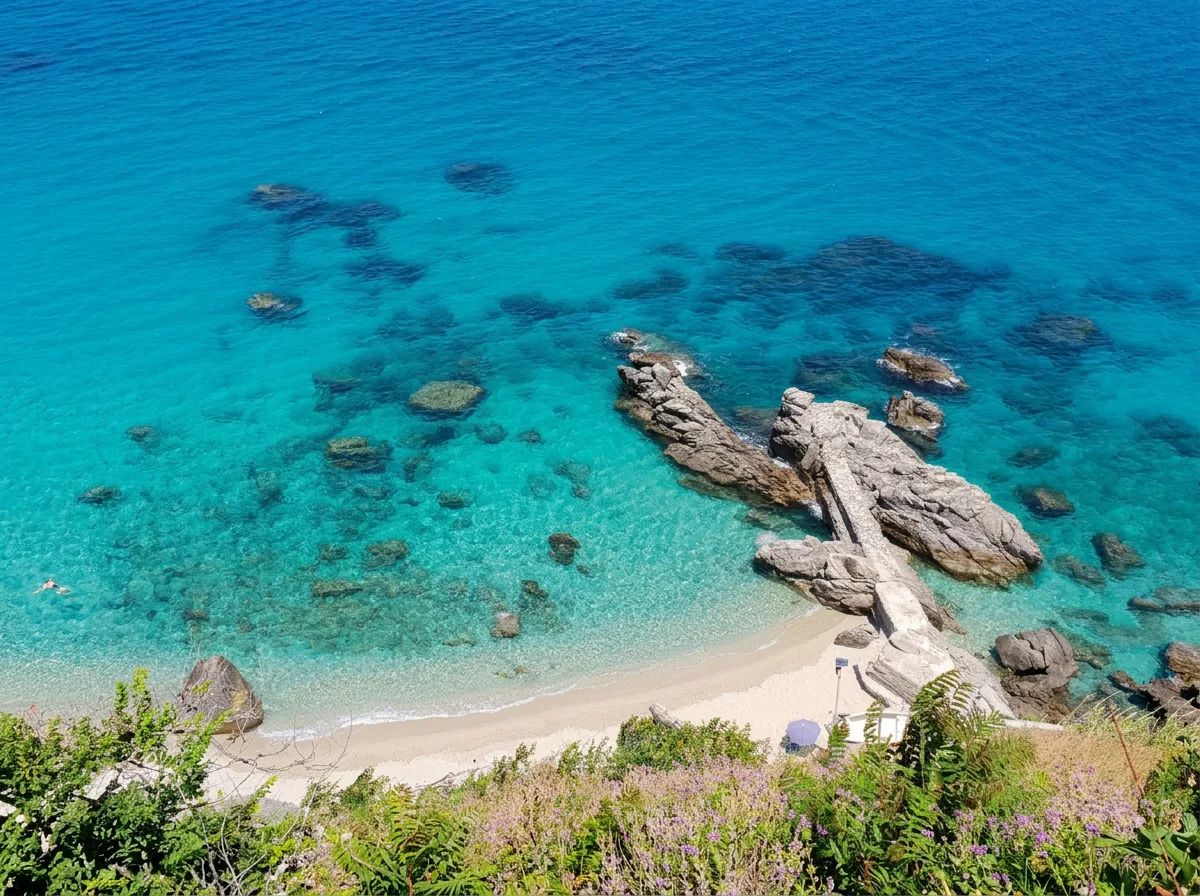 Spiaggia di Michelino with turquoise water near Parghelia in Calabria, Italy