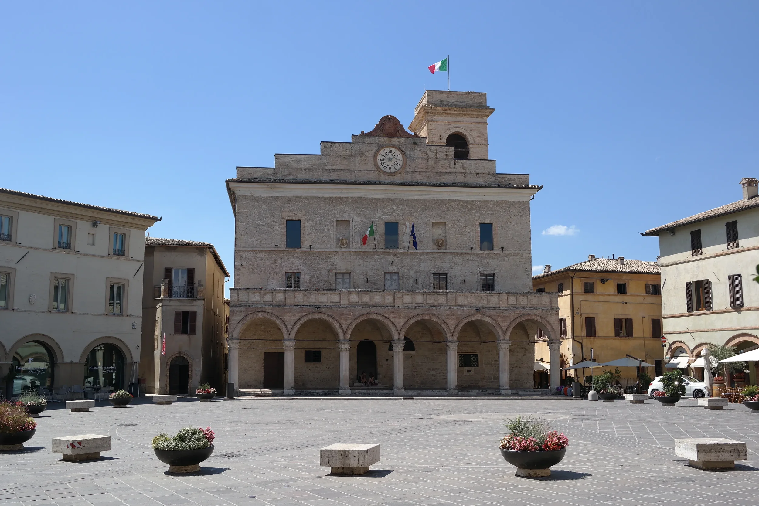 Palazzo Comunale and its arcaded façade on Montefalco’s main square