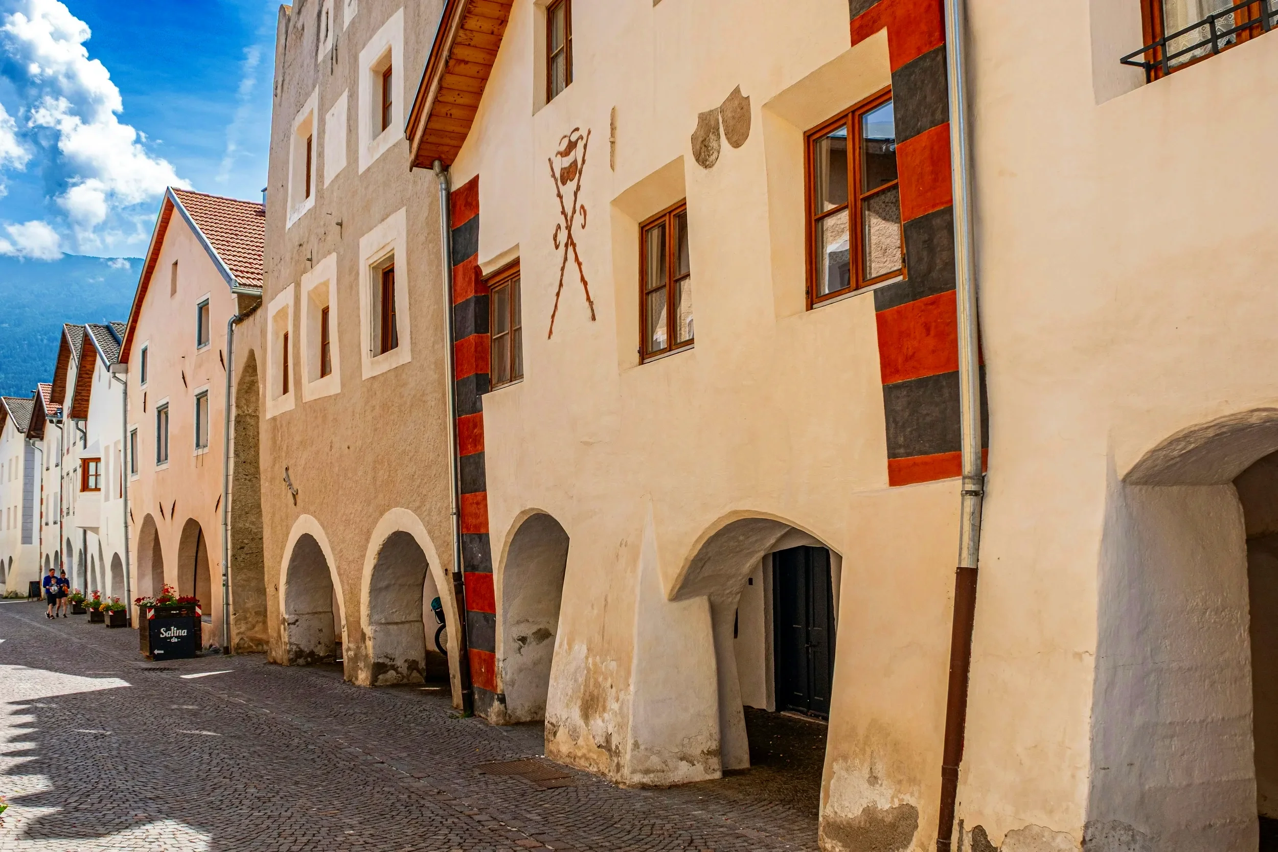 Medieval walls and historic centre of Glorenza in Trentino-Alto Adige, Italy