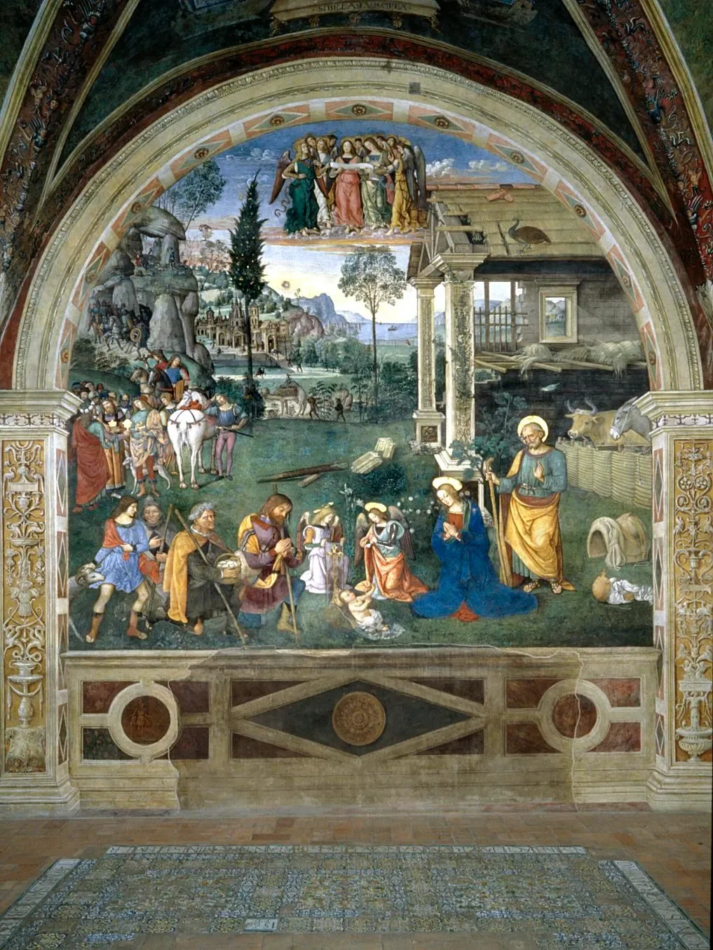 Pinturicchio’s Nativity fresco in the Baglioni Chapel at Santa Maria Maggiore in Spello
