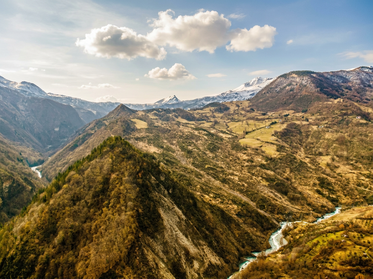 Mountain ridges and a valley in Basilicata.