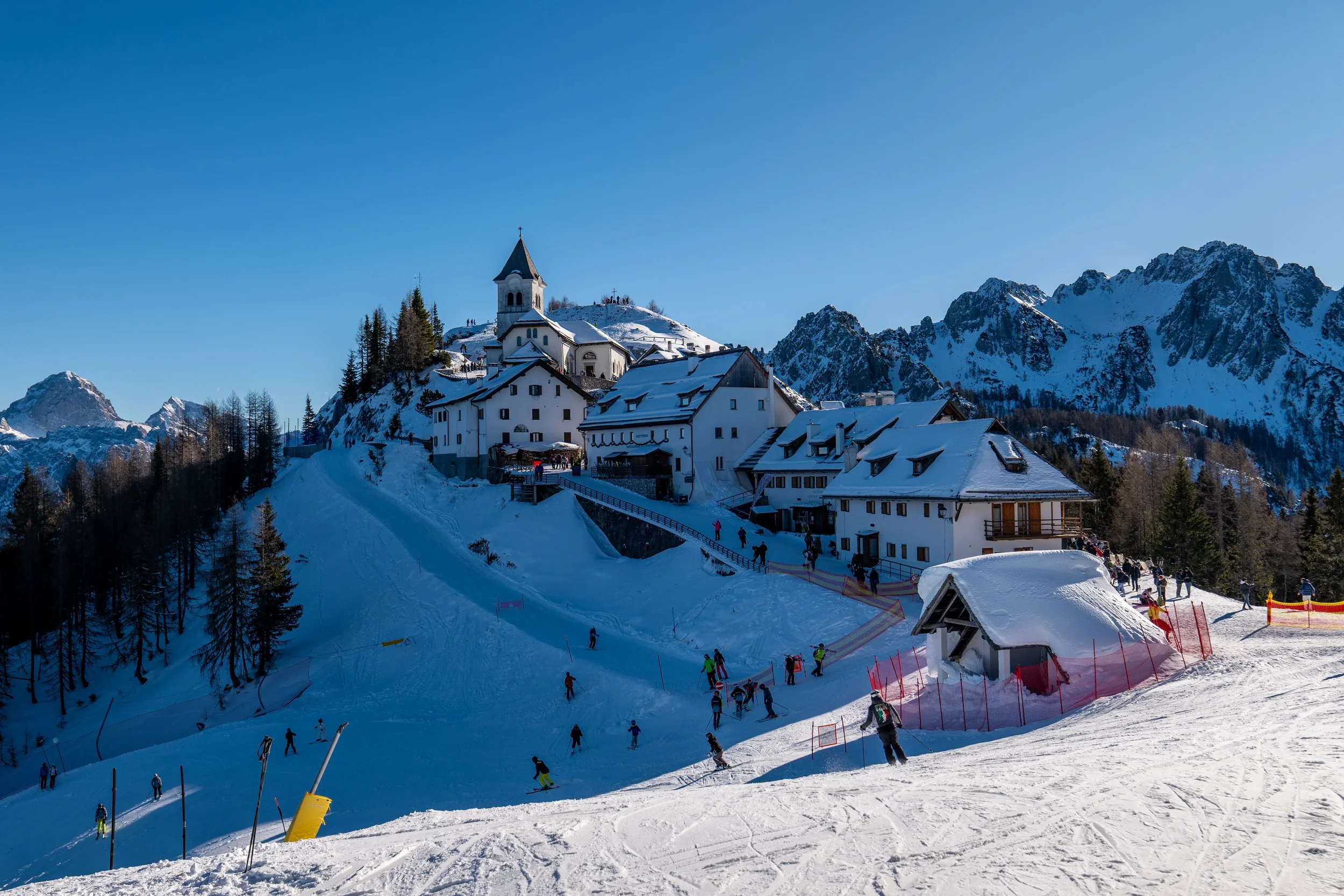 Snow-covered Alpine landscape in Friuli-Venezia Giulia, Italy