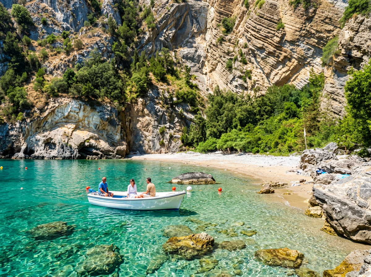 Spiaggia del Buondormire near Palinuro with emerald water and a secluded rocky cove in Cilento