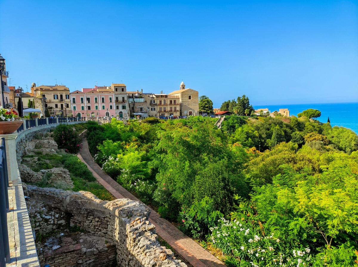 Colourful buildings in Vasto overlooking the Adriatic coast.