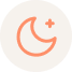 Minimalist icon of a crescent moon with a star