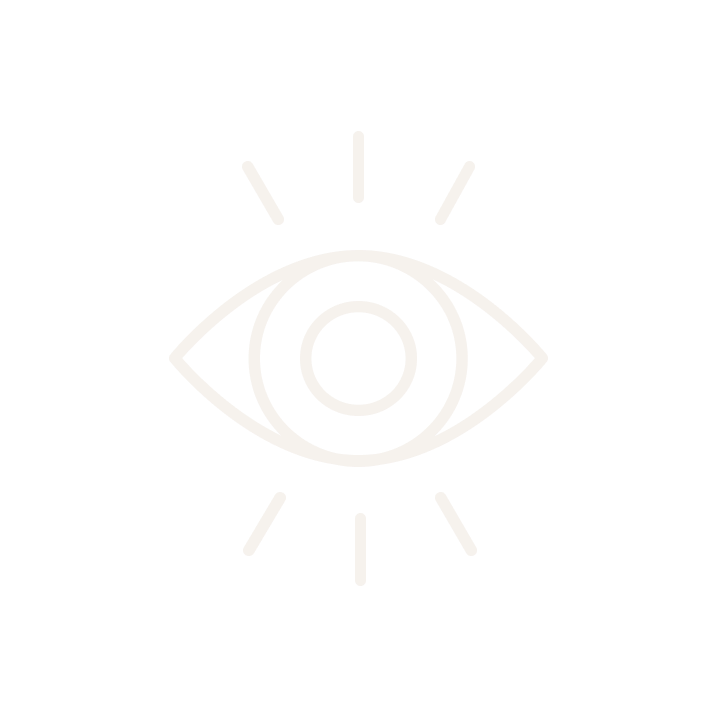A minimalist line drawing of an eye with radiating lines around it, symbolizing awareness or observation.