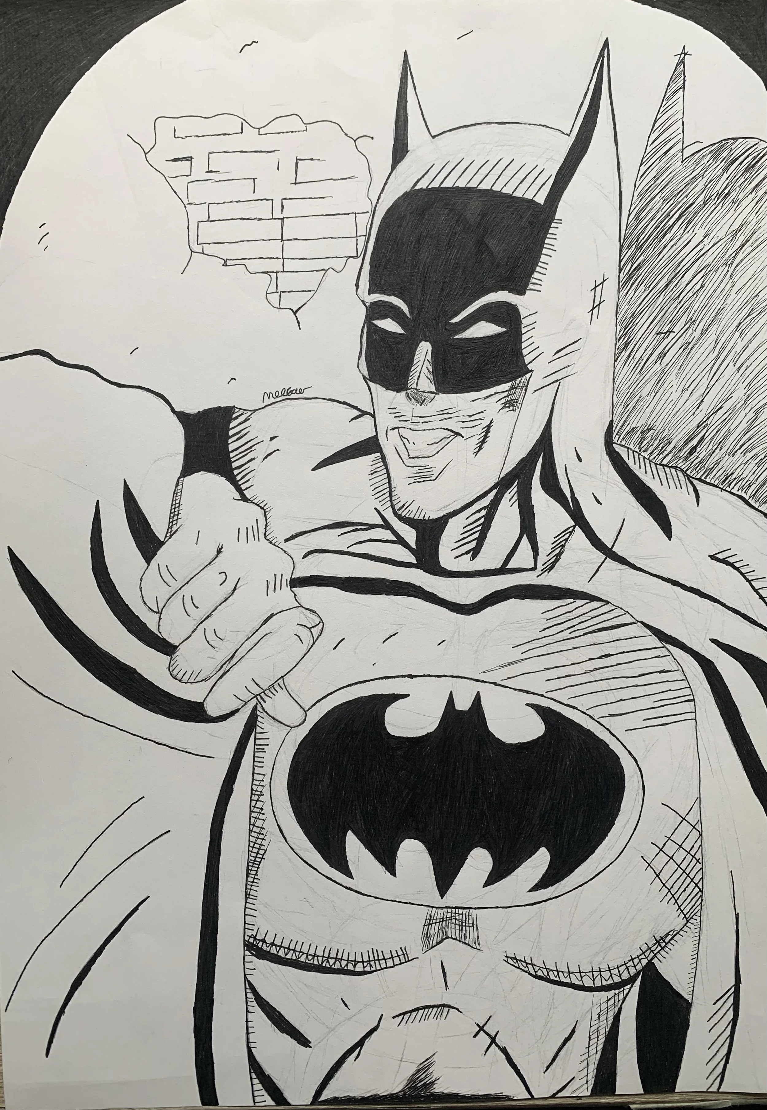 Classic Batman Action Pose Illustration 