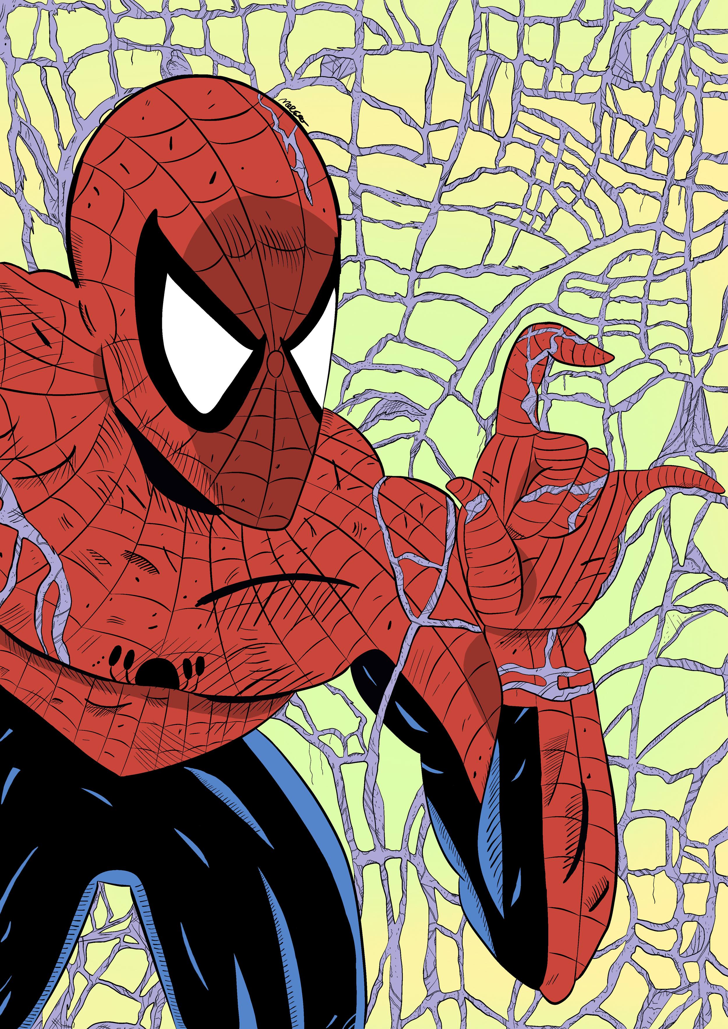 90s Inspired Spider-Man Illustration Full Colour Version 