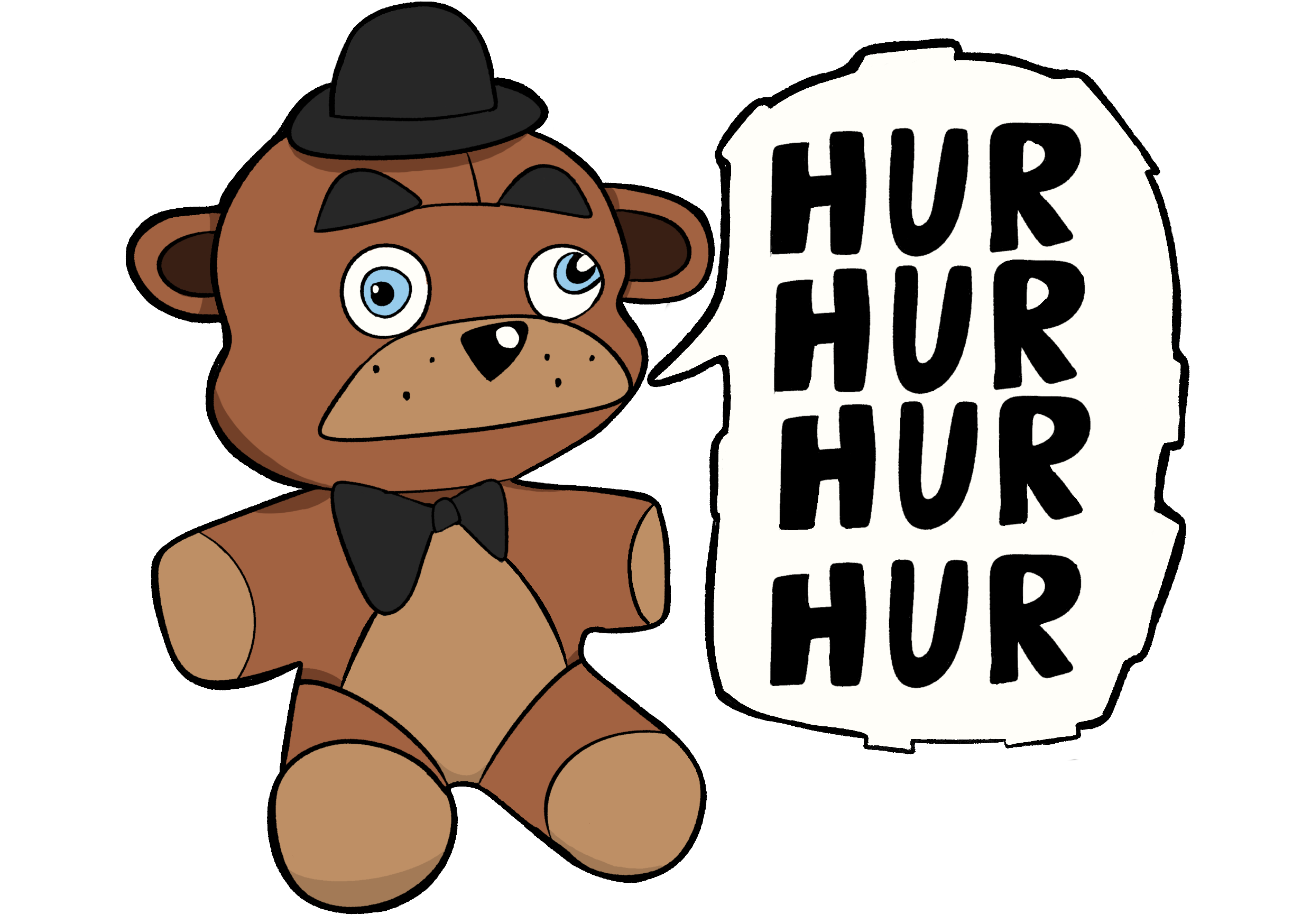 Freddy Fazbear HUR HUR HUR HUR Meme Sticker 