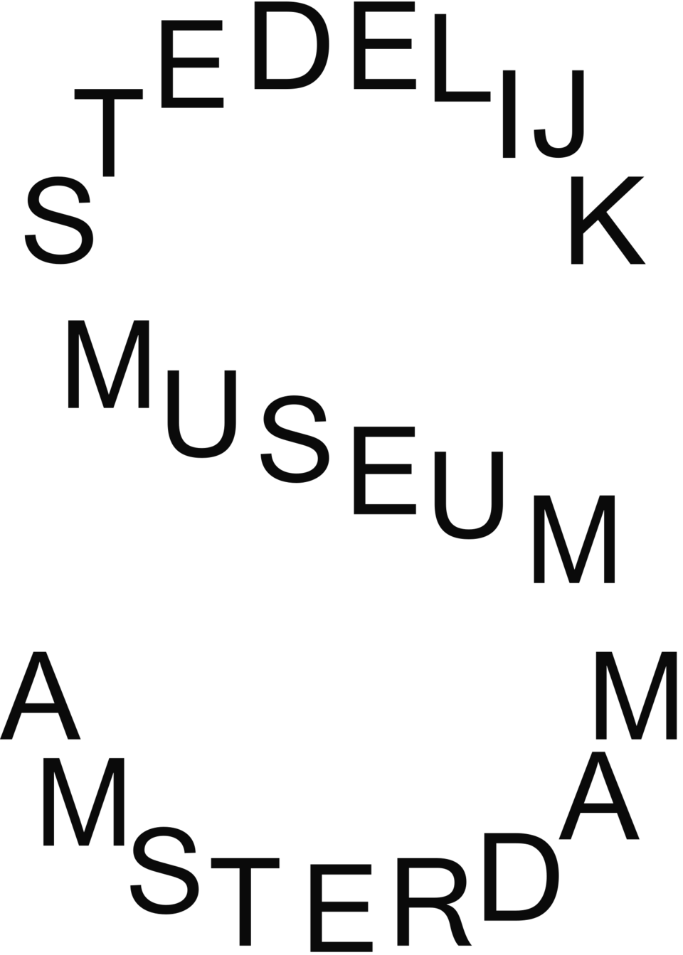 Text in the shape of ab S the words Stedelijk Museum Amsterdam