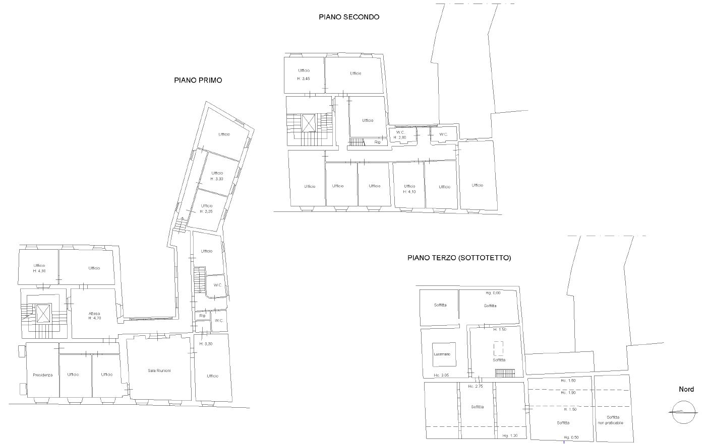 distribuzione degli spazi direzionali in vendita a Pistoia