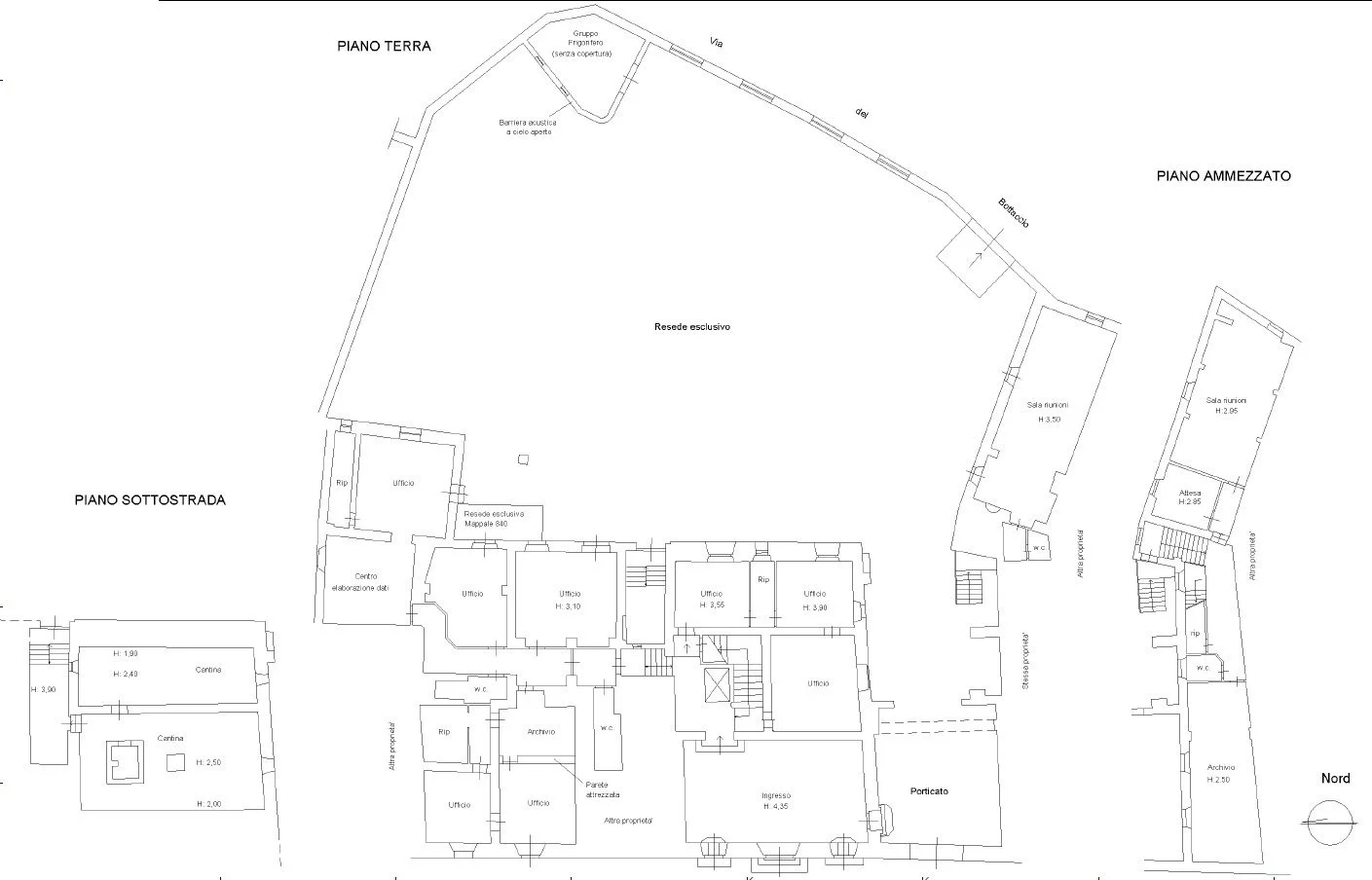 distribuzione degli spazi direzionali in vendita a Pistoia