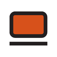 A close-up of a computer screen with an orange display.
