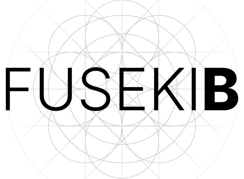 Black text spelling 'FUSEKIB' over a geometric circular pattern in the background.