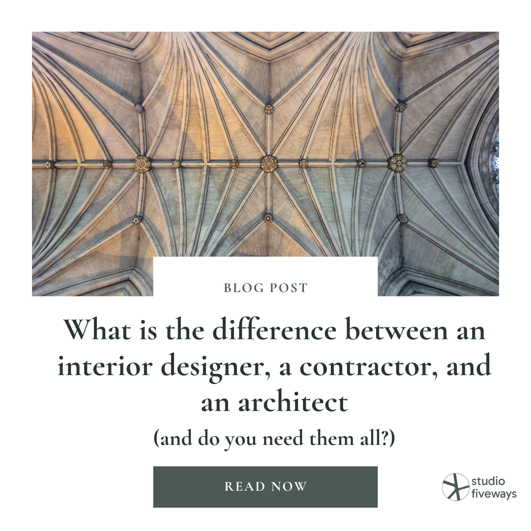 What is the difference between an interior designer, a contractor, and an architect?&nbsp;