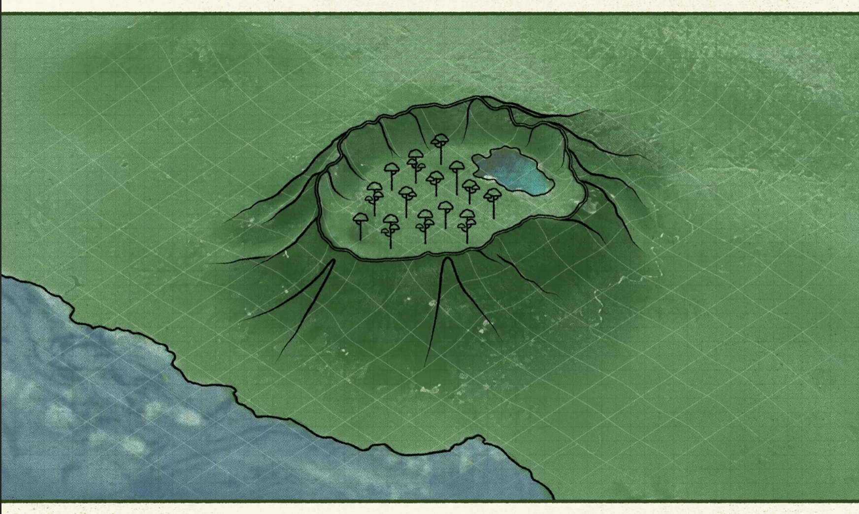 Graphic of Lamo Auru Caldera in New Britain