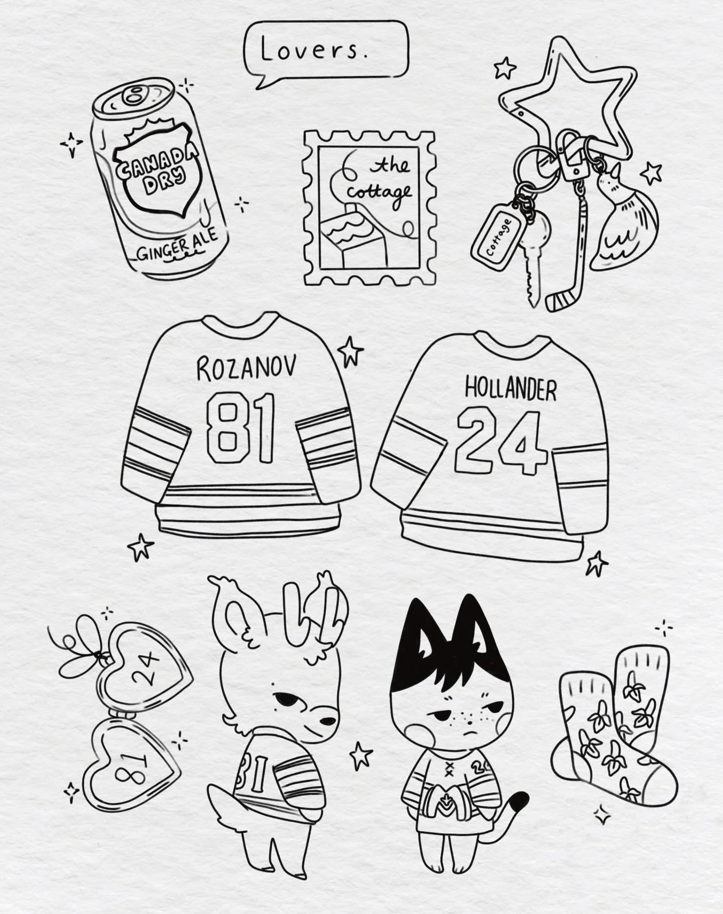 Heated rivalry flash!! I had so much fun drawing these up, it&rsquo;s just something silly but I had to !!! I can simply think of nothing else atm! 🏒