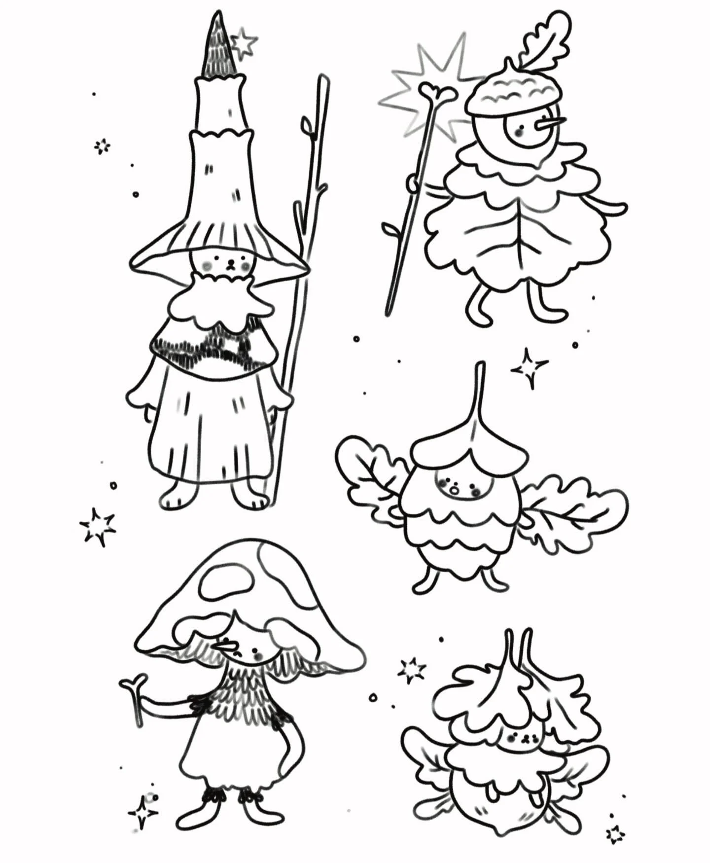 acorn fairies!! some new flash!! these were inspired by a walk in the park near my new home 🧚 NON-REPEATABLE