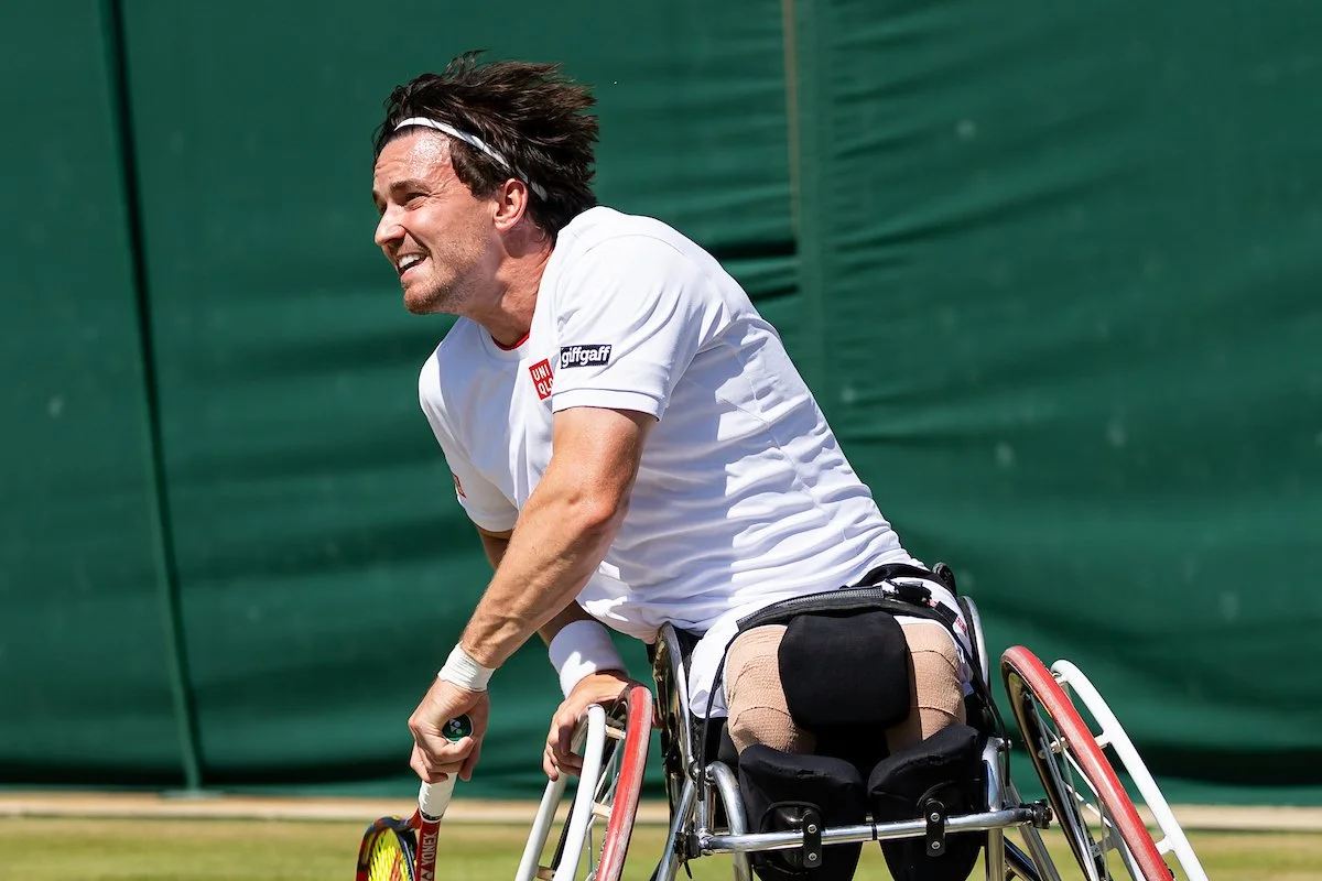 Gordon Reid playing at Wimbledon