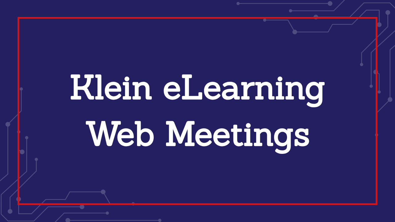 Klein eLearning Web Meetings