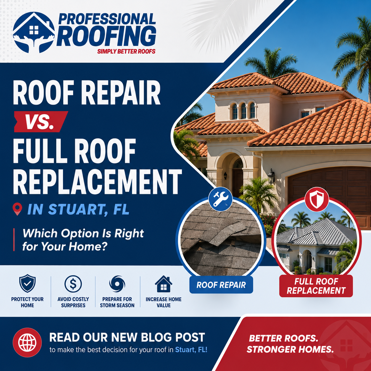 Roof Repair vs. full roof replacement