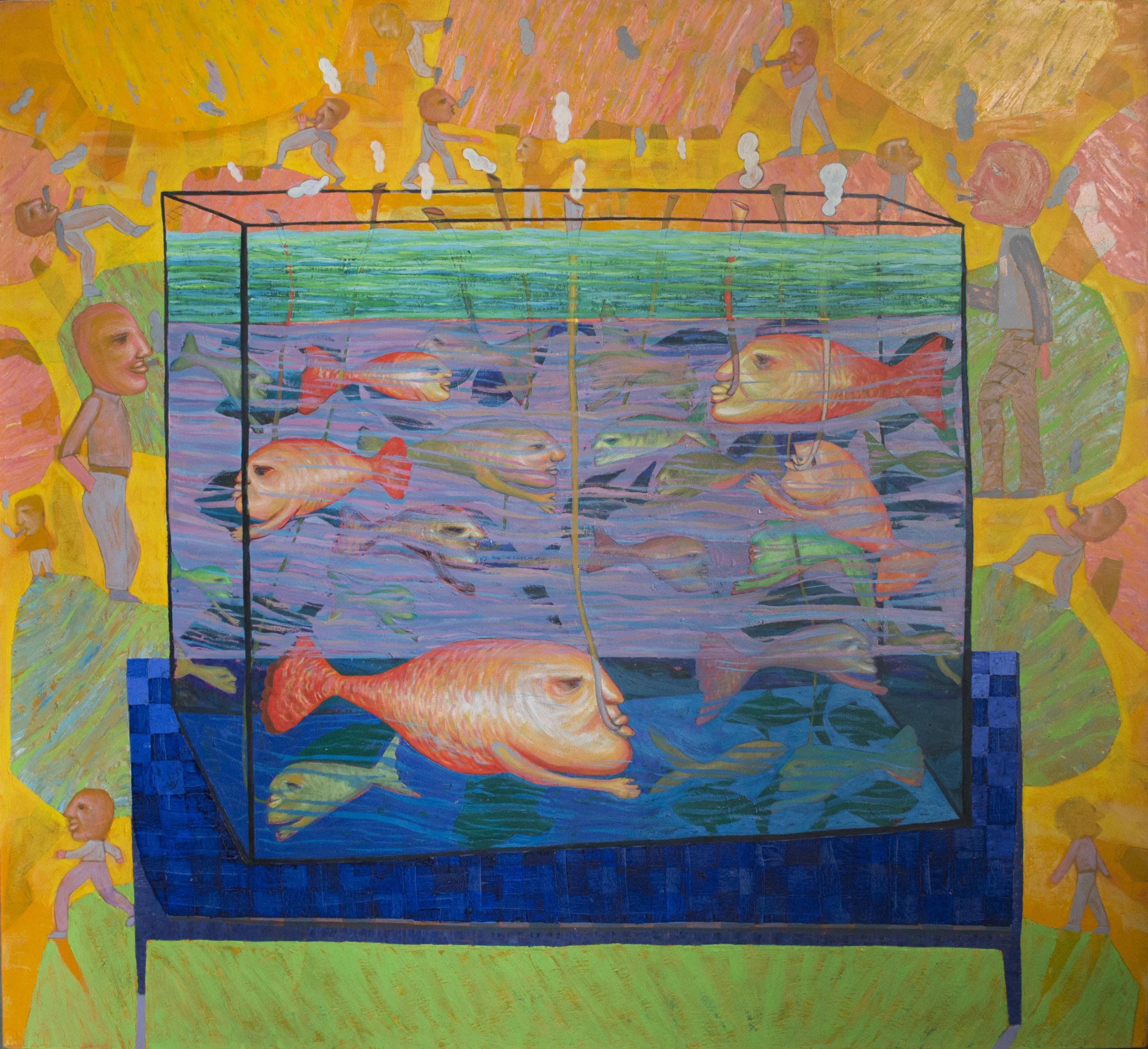 A beach day, 2018. Oil on canvas - 120x130cm( 47x51in)