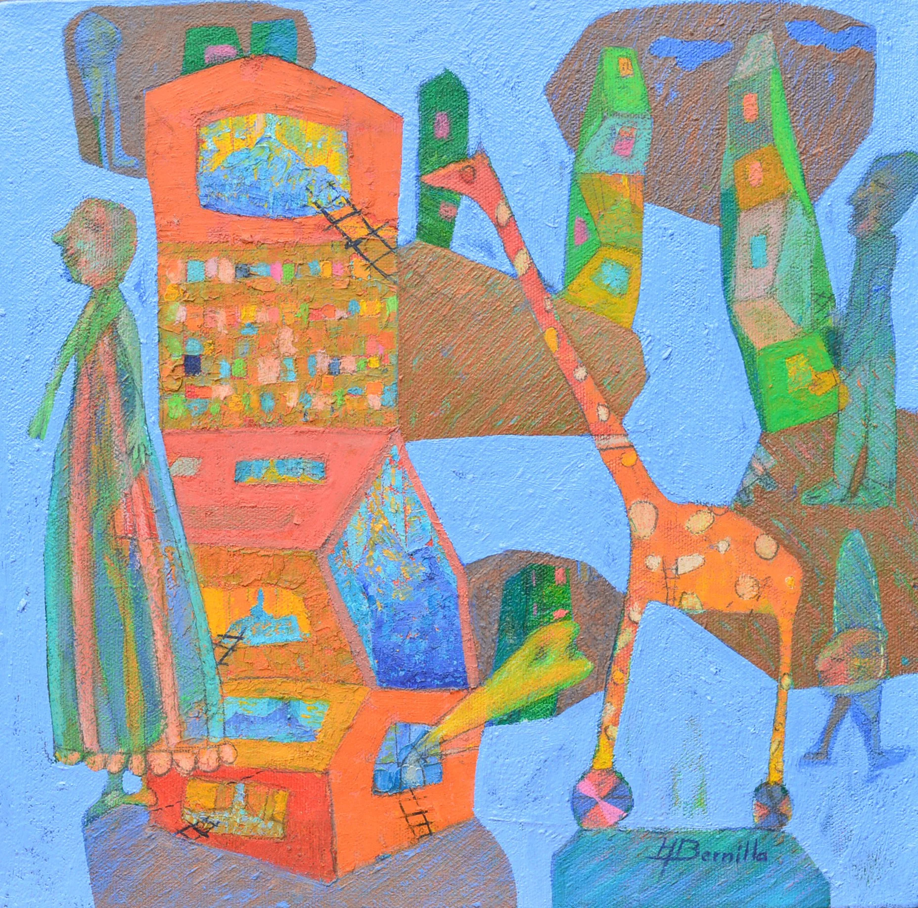 The pet, Oil on canvas- 30 x30 cm 