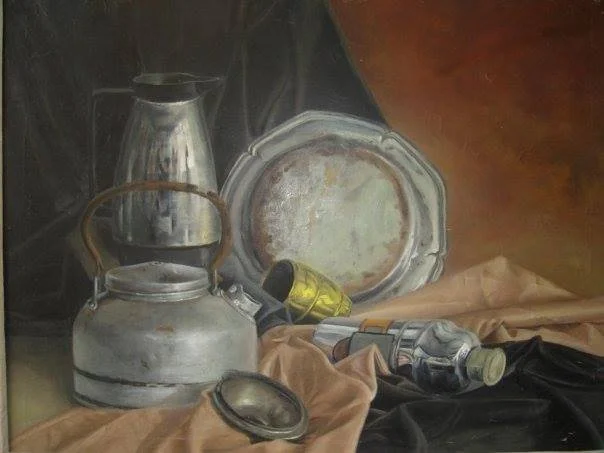 Still life (Painting from life),Oil on canvas- 80x100cm (31x39in)