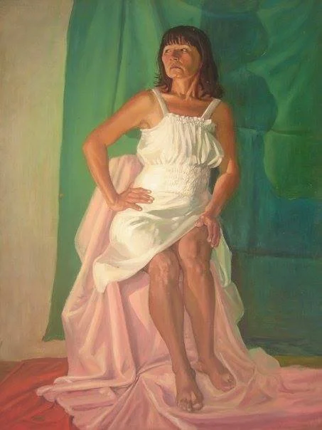 Female figure painting (Painting from life), oil on canvas.  150x120cm (59x47in) 