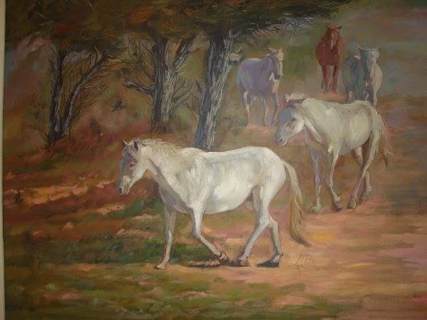 Landscape (Copied from photo), Oil on canvas-50x80cm (19x31in)