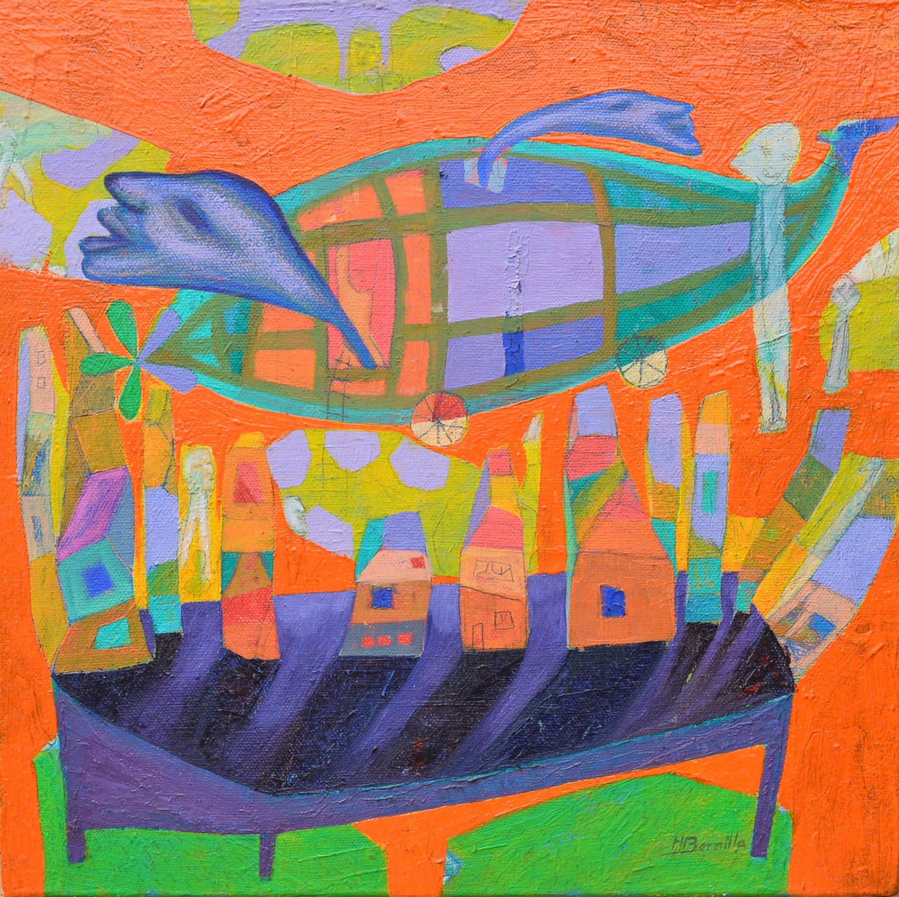 Warm arrival, Oil on canvas- 30 cm x30 cm