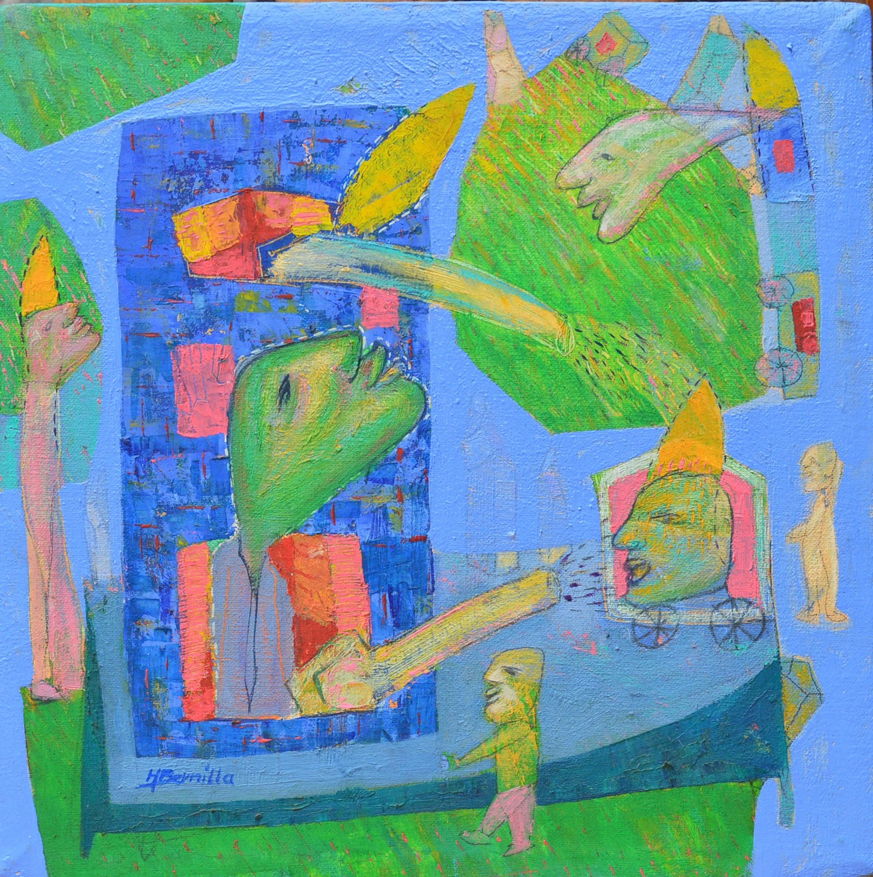 Conflict, oil on canvas-20 cm x20cm 