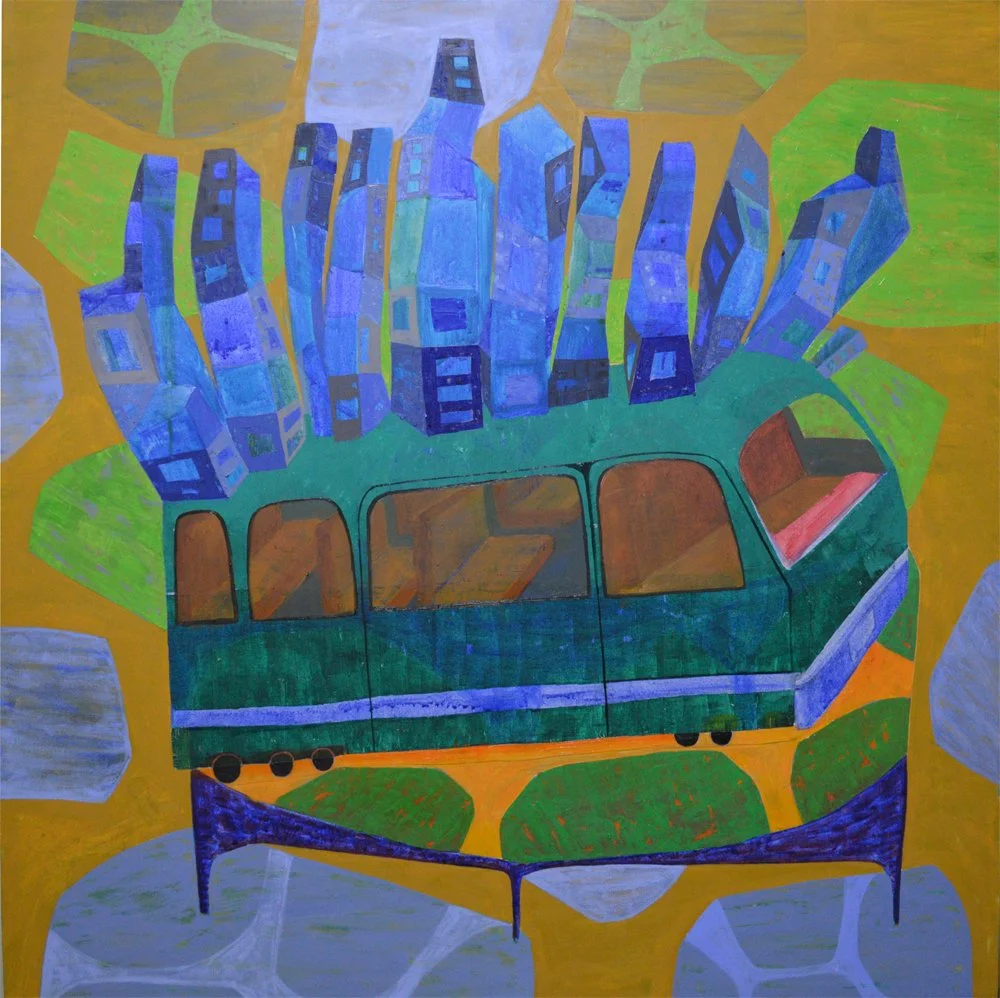 Bus model #2, 2018. Oil on canvas- 120x120cm(47x47in)