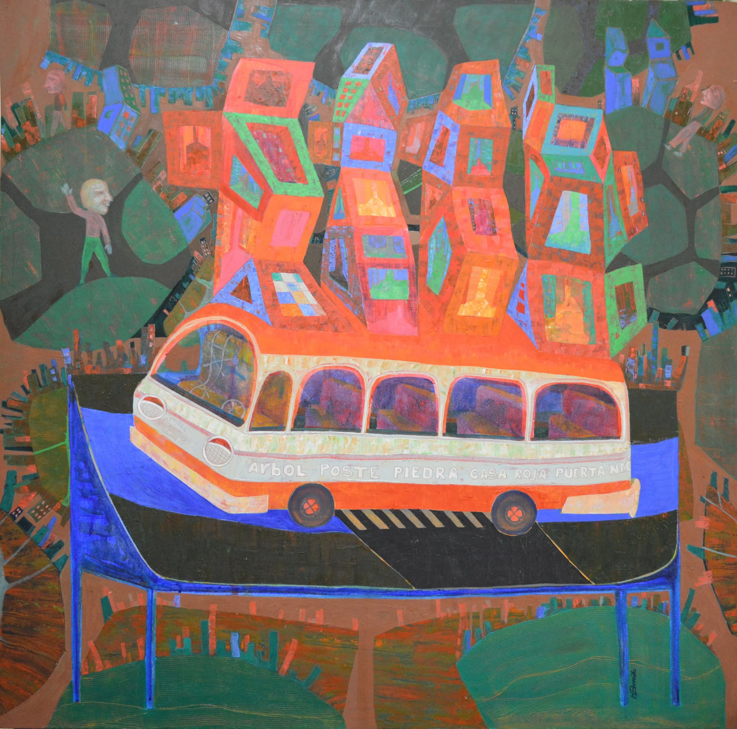 Bus model #1 2018. Oil on canvas- 120x120cm(47x47in)