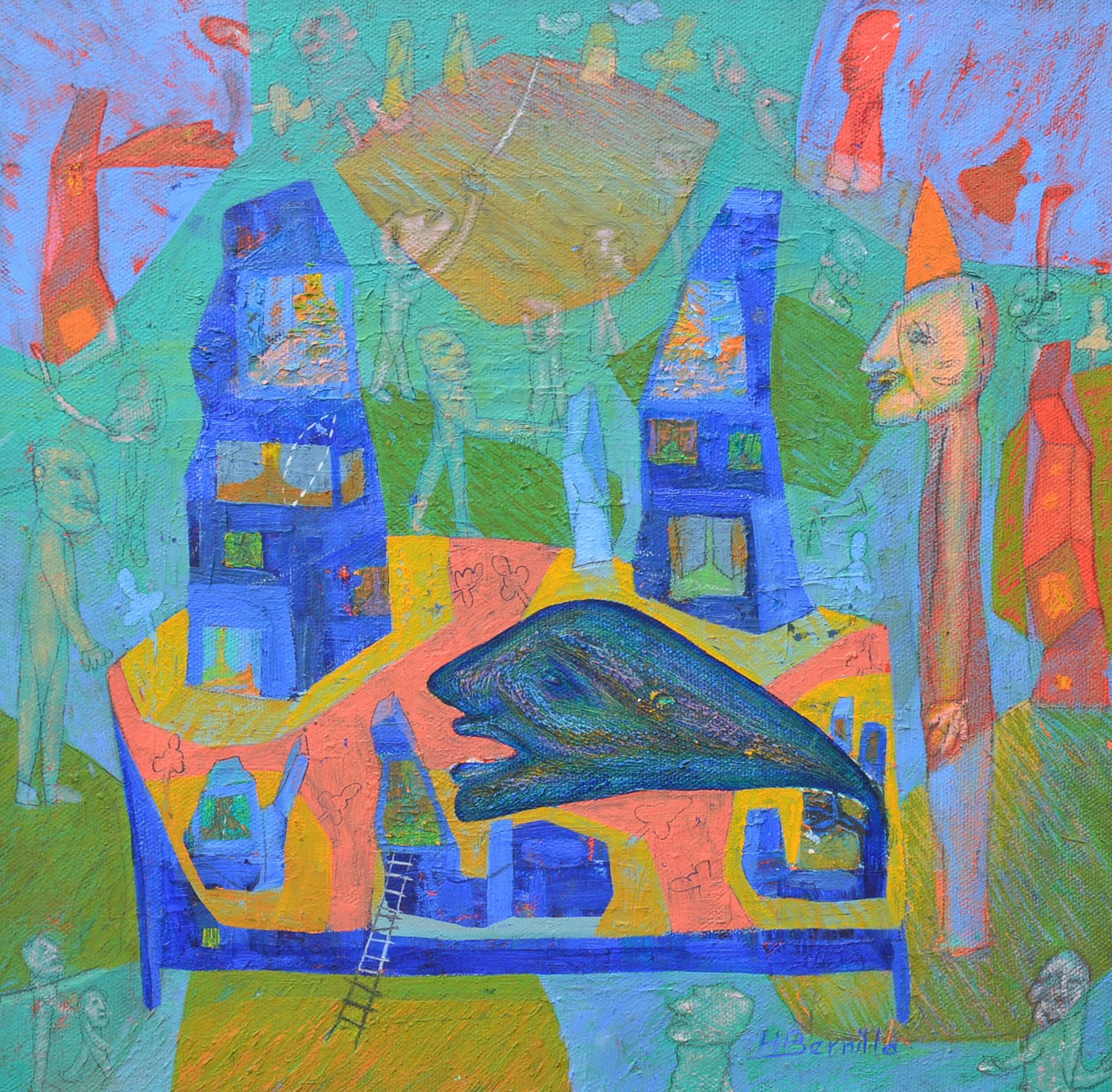 Shouting, oil on canvas-30 x 30 cm 