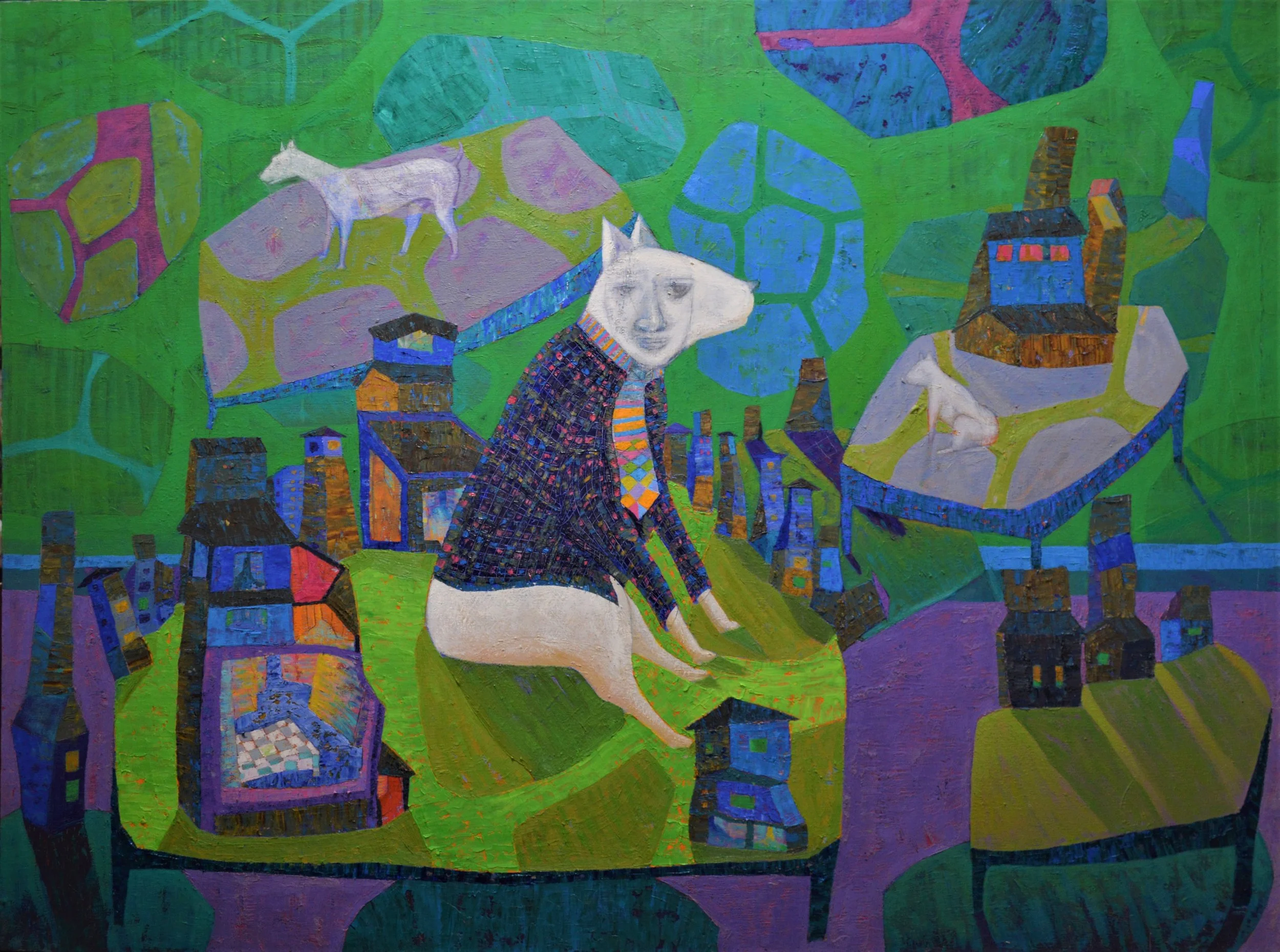 Green areas, 2018. Oil on canvas size- 100x120cm(39x47in)