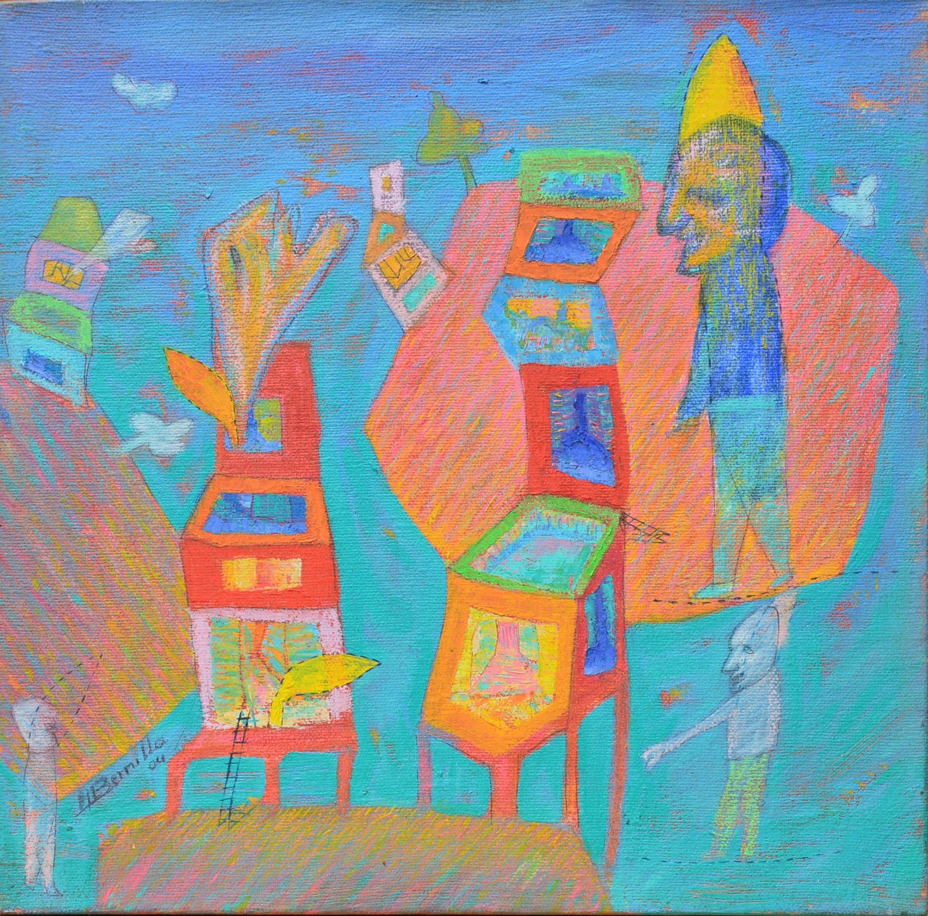 Calling, Oil on canvas- 30  x30 cm 