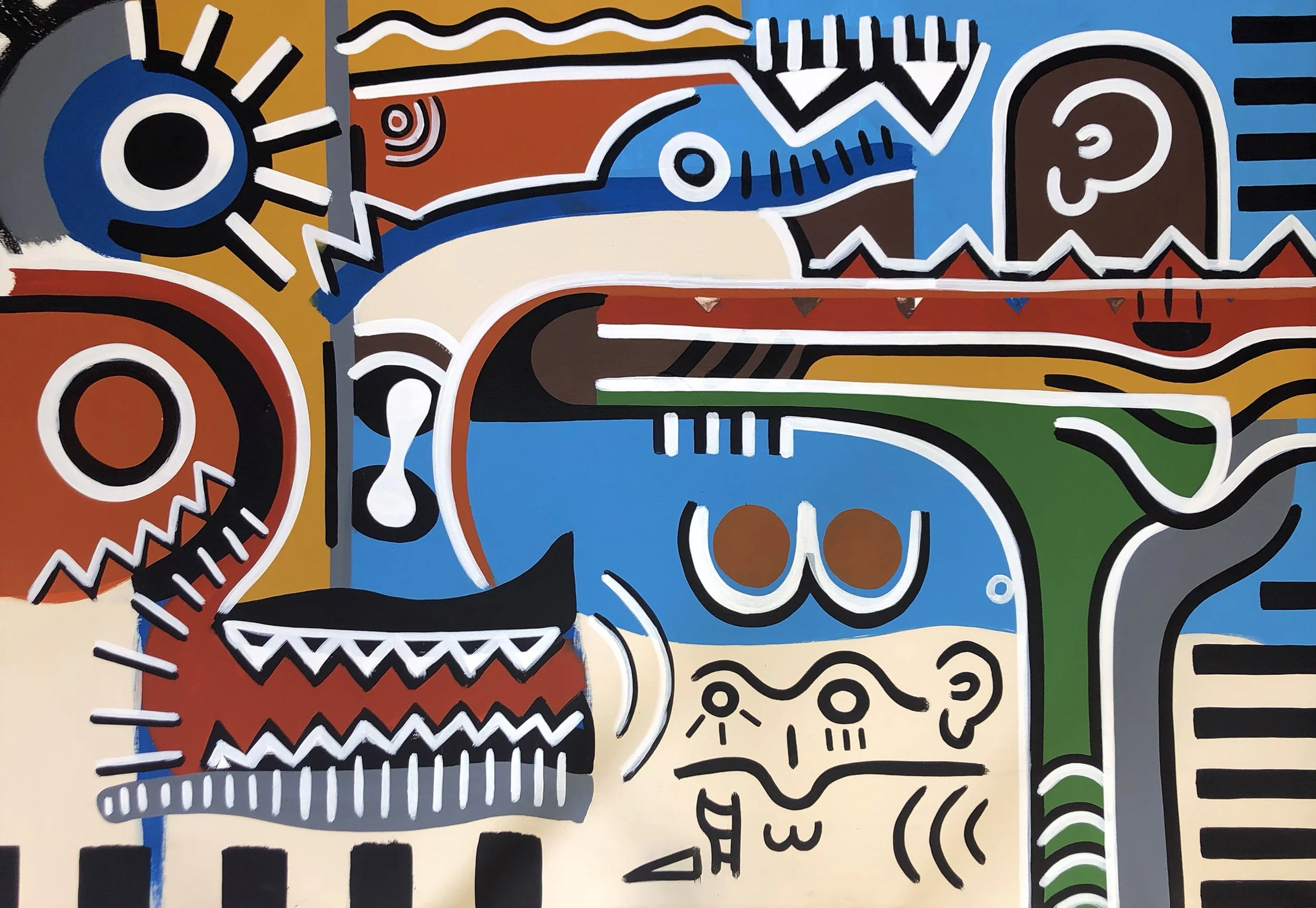 Wolf v rooster | 145cm x 100cm | 2020 | Acrylic on canvas | UNAVAILABLE