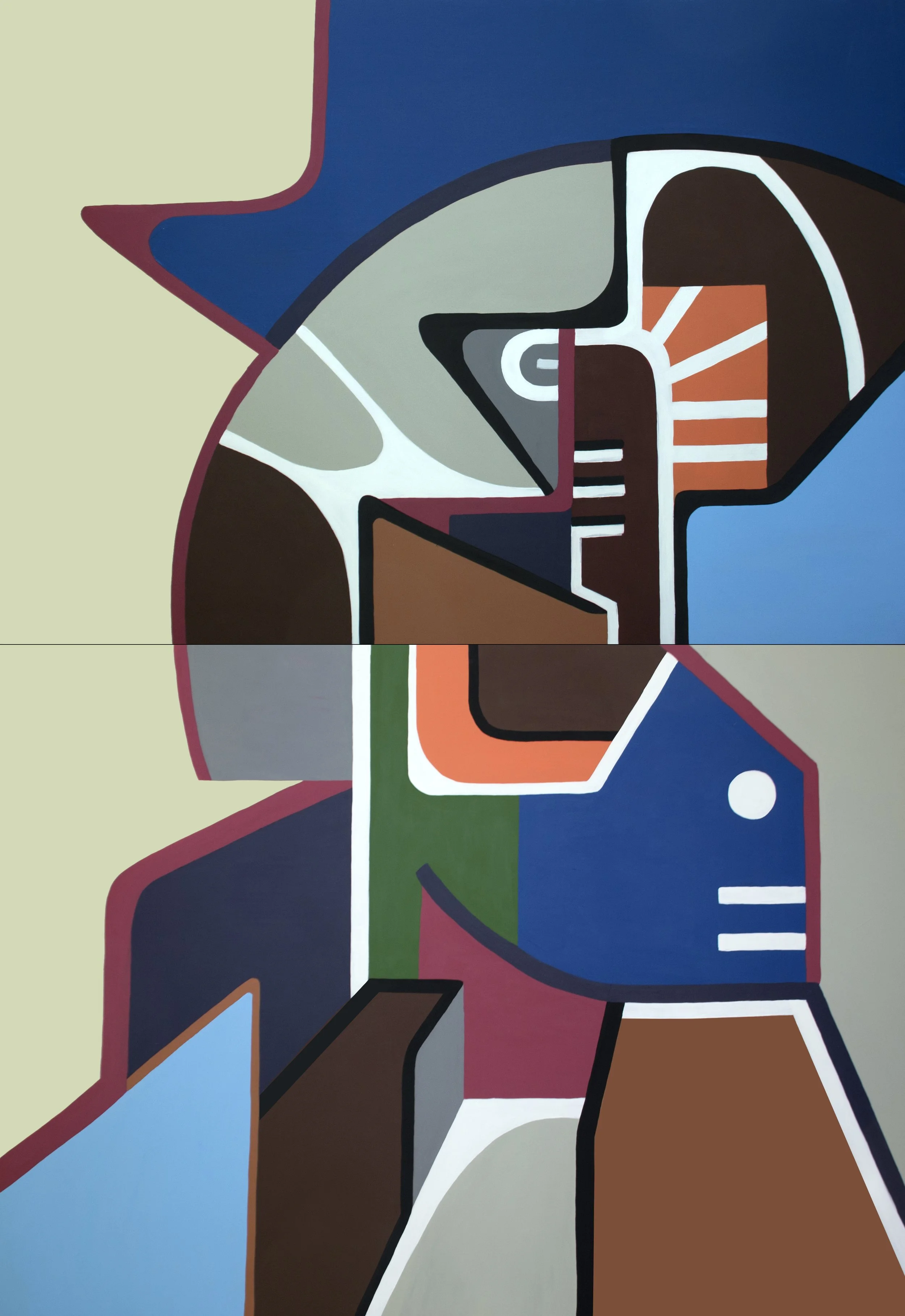 Overthinking 10 - Birdy | 140cm x 200cm (diptych) | 2019 | Acrylic on canvas | UNAVAILABLE