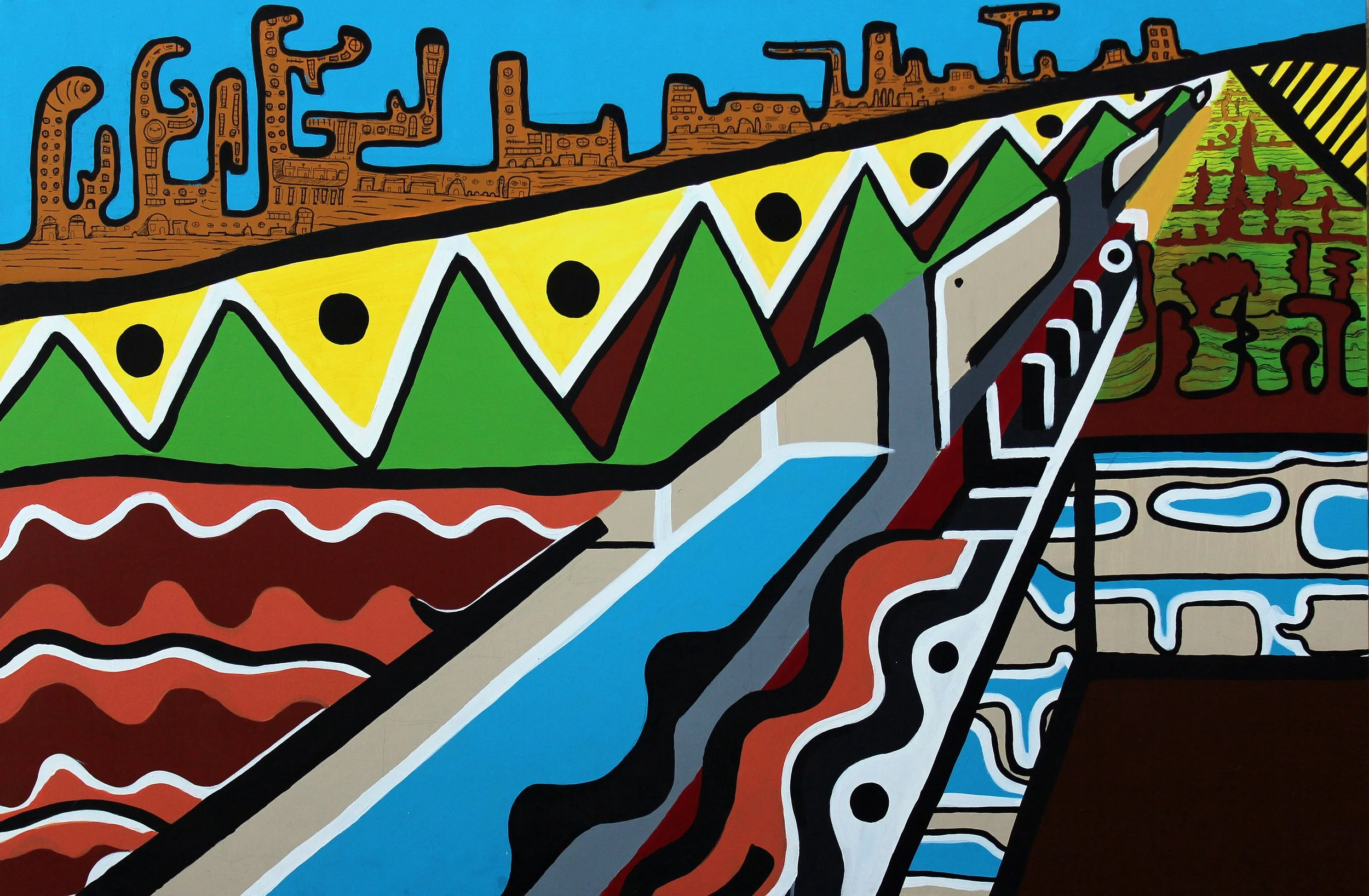 Overthinking 8 - Train ride | 120cm x 80cm | 2017 | Acrylic on canvas | UNAVAILABLE