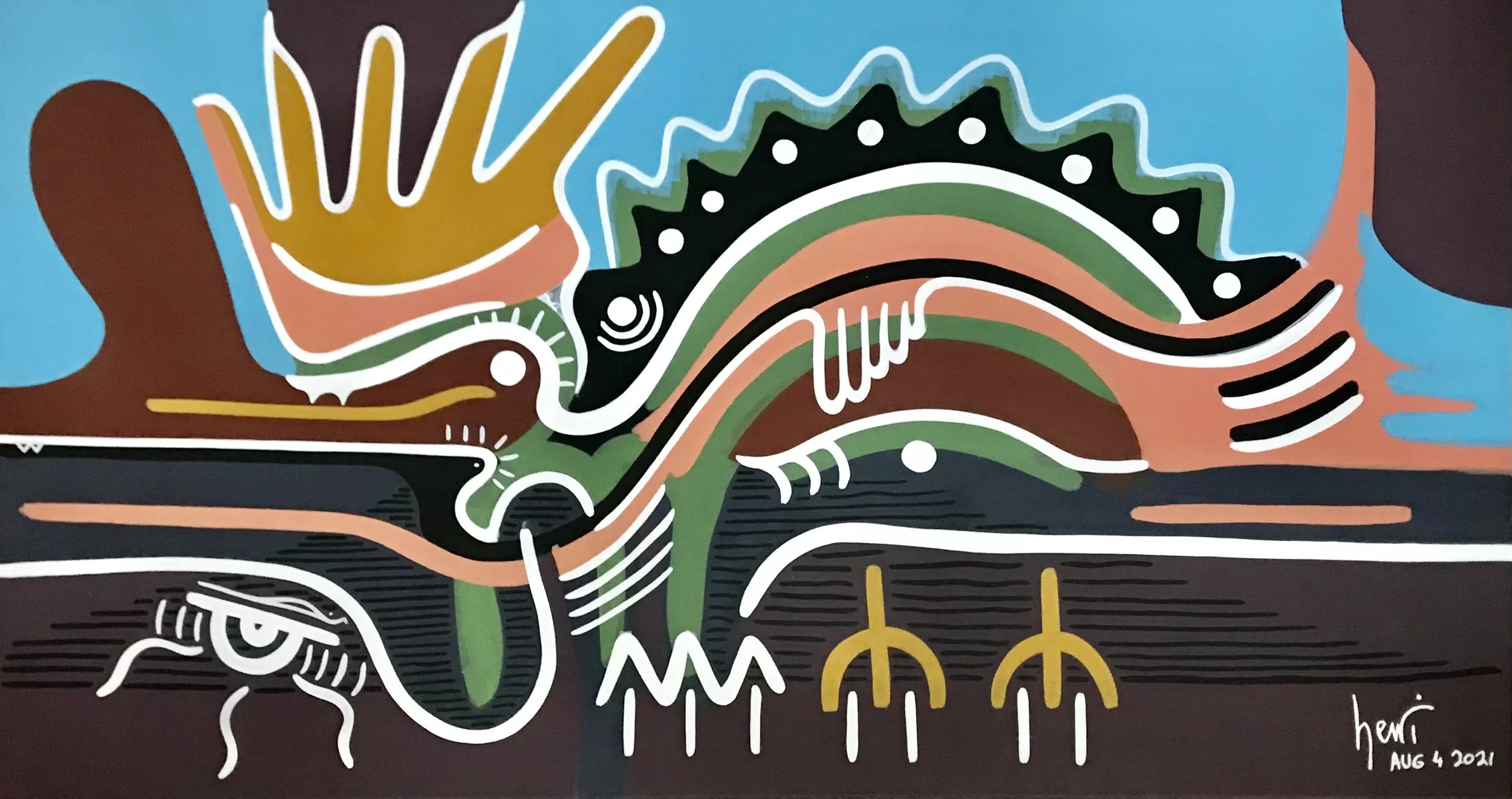 Dead duck revival | 150cm x 80cm | 2021 | Acrylic on canvas | AVAILABLE
