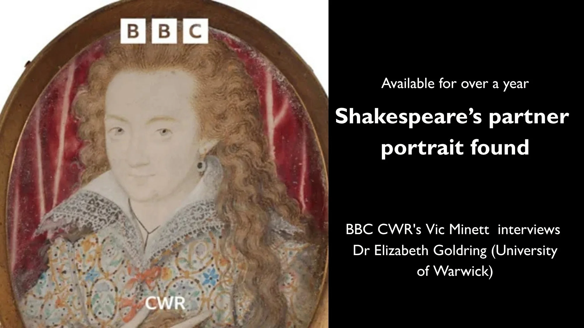 BBC CWR: ‘Shakespeare’s partner portrait found’