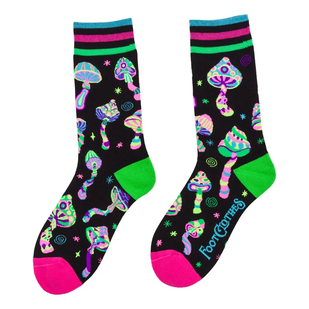 Funky Fungi UV Reactive Crew Socks
