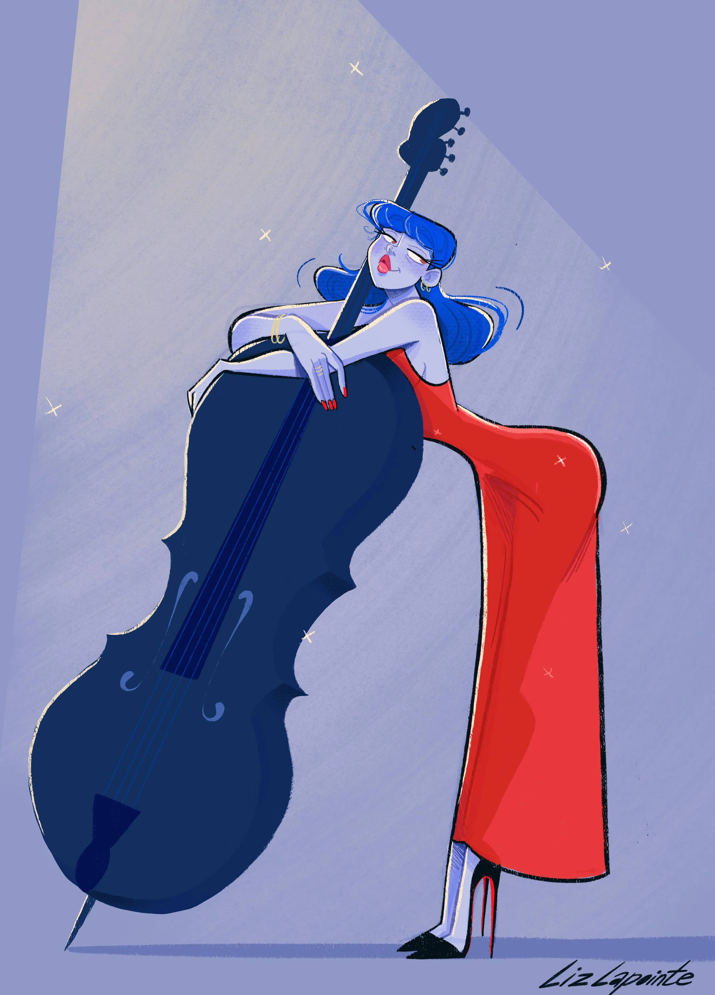 Digital illustration inspired by Kate Bush but stylized
