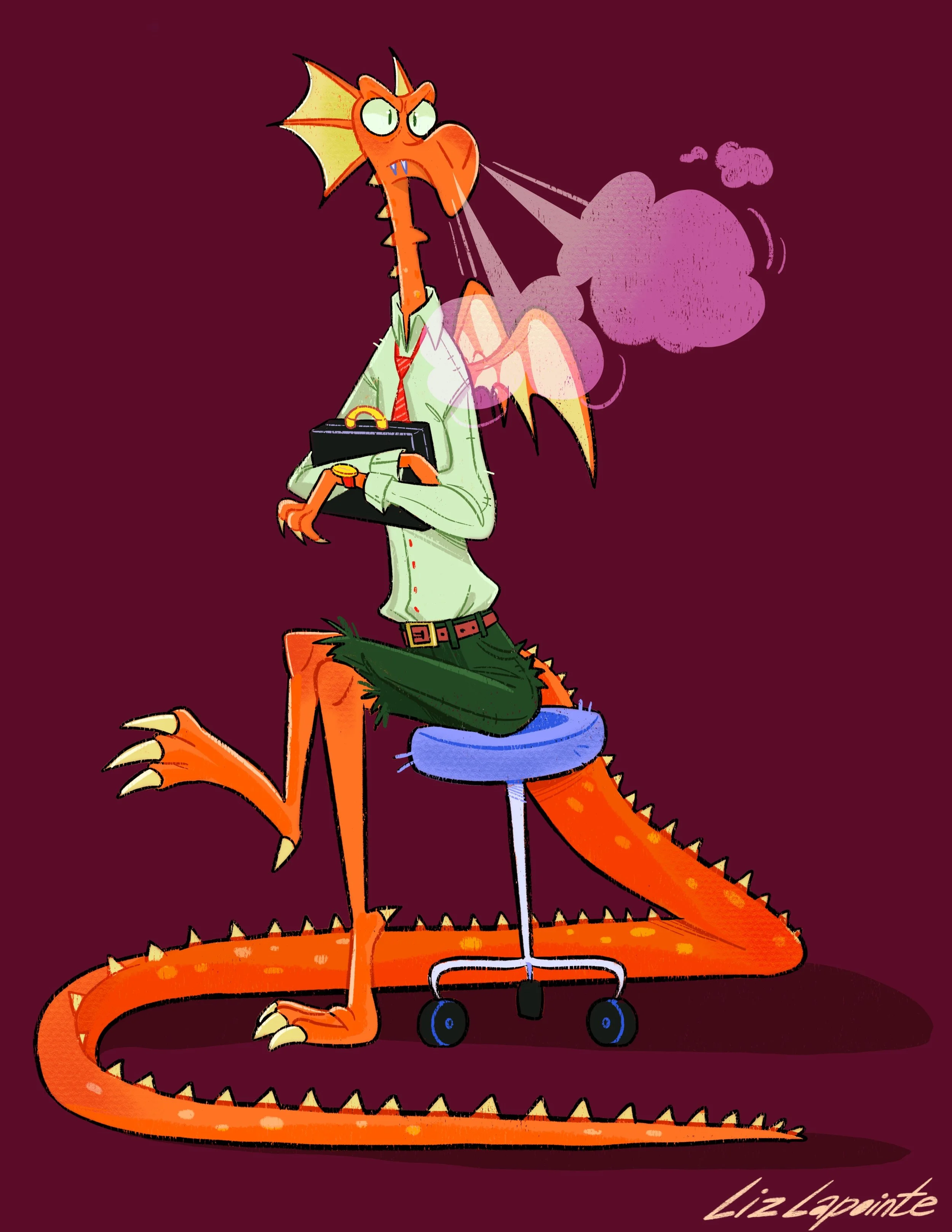 Dragon business man character design

