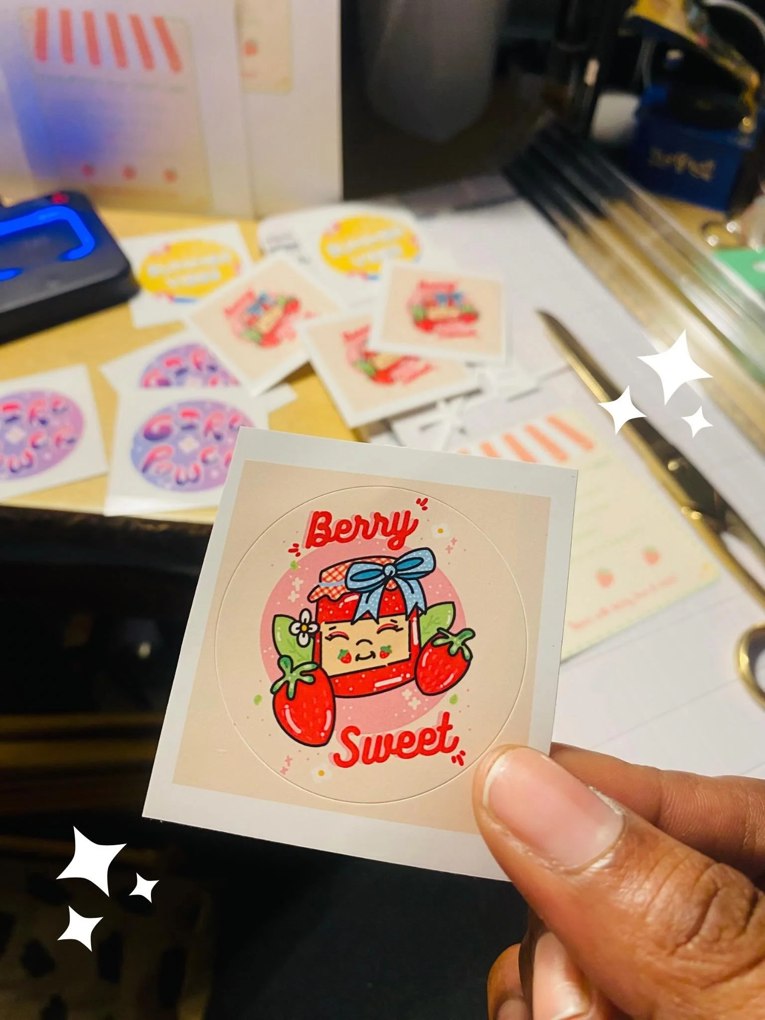 Day 2 of prepping for the Strawberry Festival! 🍓✨

Which one is your vibe?
🍓 Berry Sweet
💜 Girl Power
☀️ Summer Vibes 👀👇

.
.
.
#chazangillustrations #stickershop #smallbusiness #berrysweet #vendorlife
