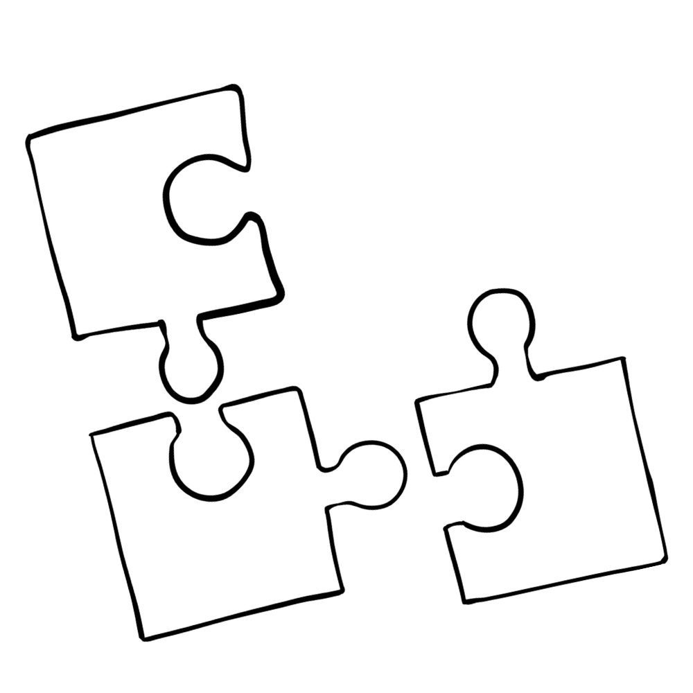 Black outline of puzzle pieces