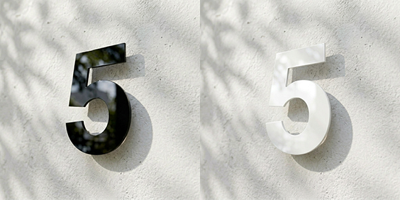 Standard akryl husnummer sort og hvid